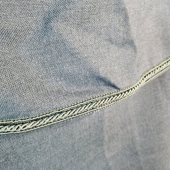 Large Linen Like Dark Green Hooded Medieval Cape w Gold Lacing Details - Picture 12 of 12